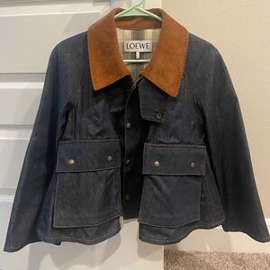 Loewe Trapeze Denim Jacket with Corduroy Collar